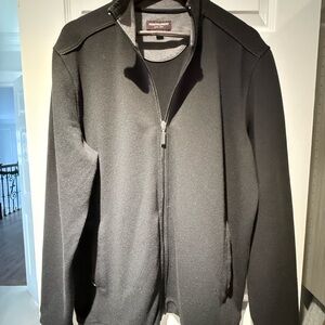 Johnston & Murphy Men's Charcoal Zip-Up Sweater